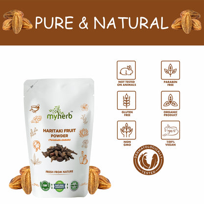 MYHERB 100% Natural Organic Haritaki Powder || 227 Gm/0.5 Lbs || Termin- image 3