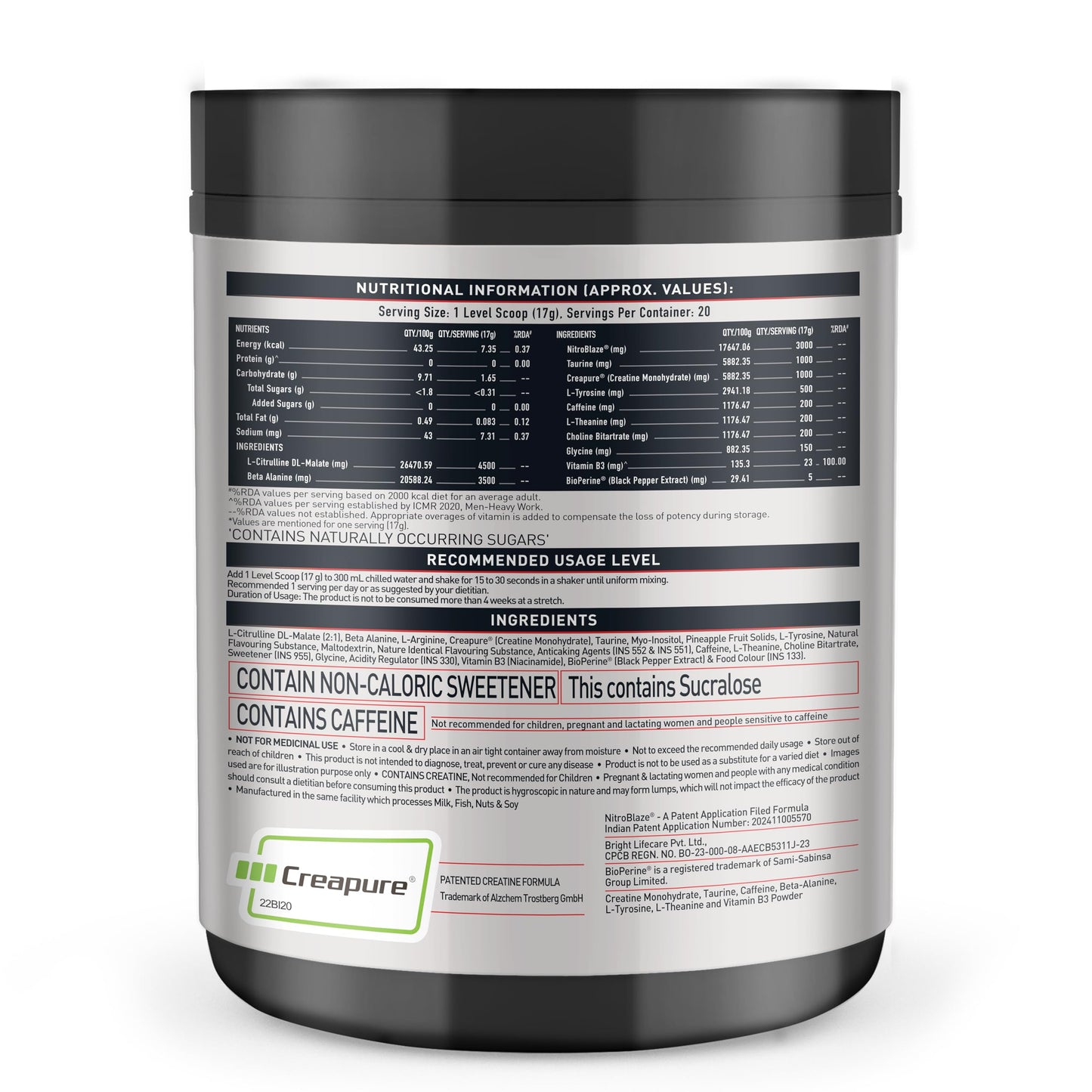 MuscleBlaze Pre Workout Wrathx With Creapure,Nitroblaze & Bioperine (Co- image 3