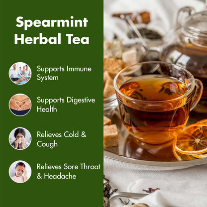 Sorich Organics Spearmint Herbal Tea - 50 gram Caffeine Free Mint Tea helps in Digestion, Hormonal Balance, PCOS,PCOD, Weight Management & Reduces Facial Hair | 50 gm