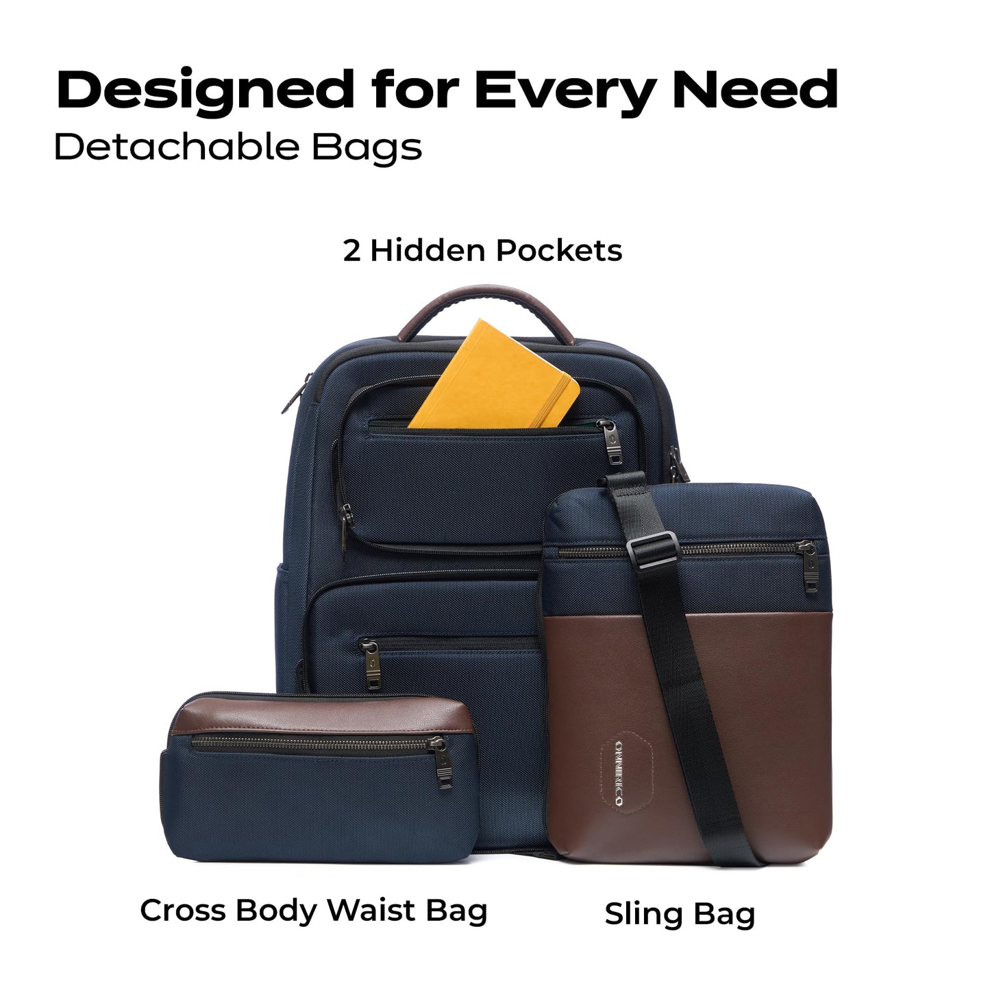 ONNIRICO Summit Ascent 3-in-1 Laptop Backpack for Men, 21.6L Convertibl- image 7