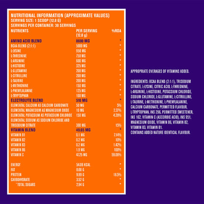 FAST&UP EAA Intra - Training/Workout drink (EAAx9) with BCAA+Electrolyte Blend+Vitamin Booster helps provide Muscle Recovery All 9 Essential Amino Acid- 30 servings (Watermelon Splash), Purple,Powder