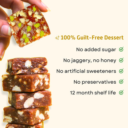 Aweri Assorted Dates Barfi (360 Gram) | No Added Sugar Healthy Date Bite | Dry Fruit Barfi | Dates, Almonds, Cashews, Ghee | Indian Sweet Mithai Gift Pack | Dry Fruits & Nut Gifts | Khajoor Barfi | Date Chikki