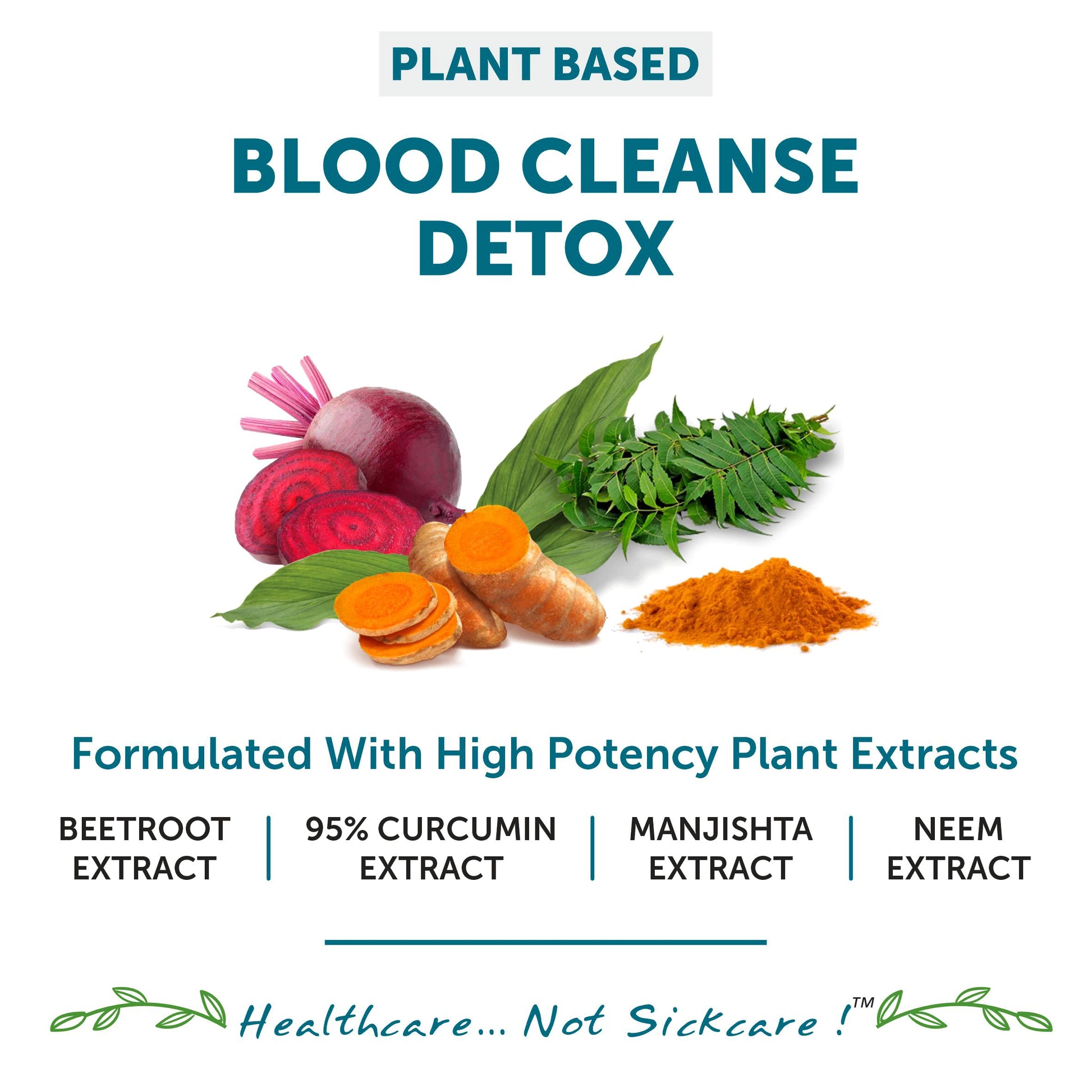 Bliss Welness Blood Detox | Curcumin Beetroot Manjistha Neem Extract -- image 6