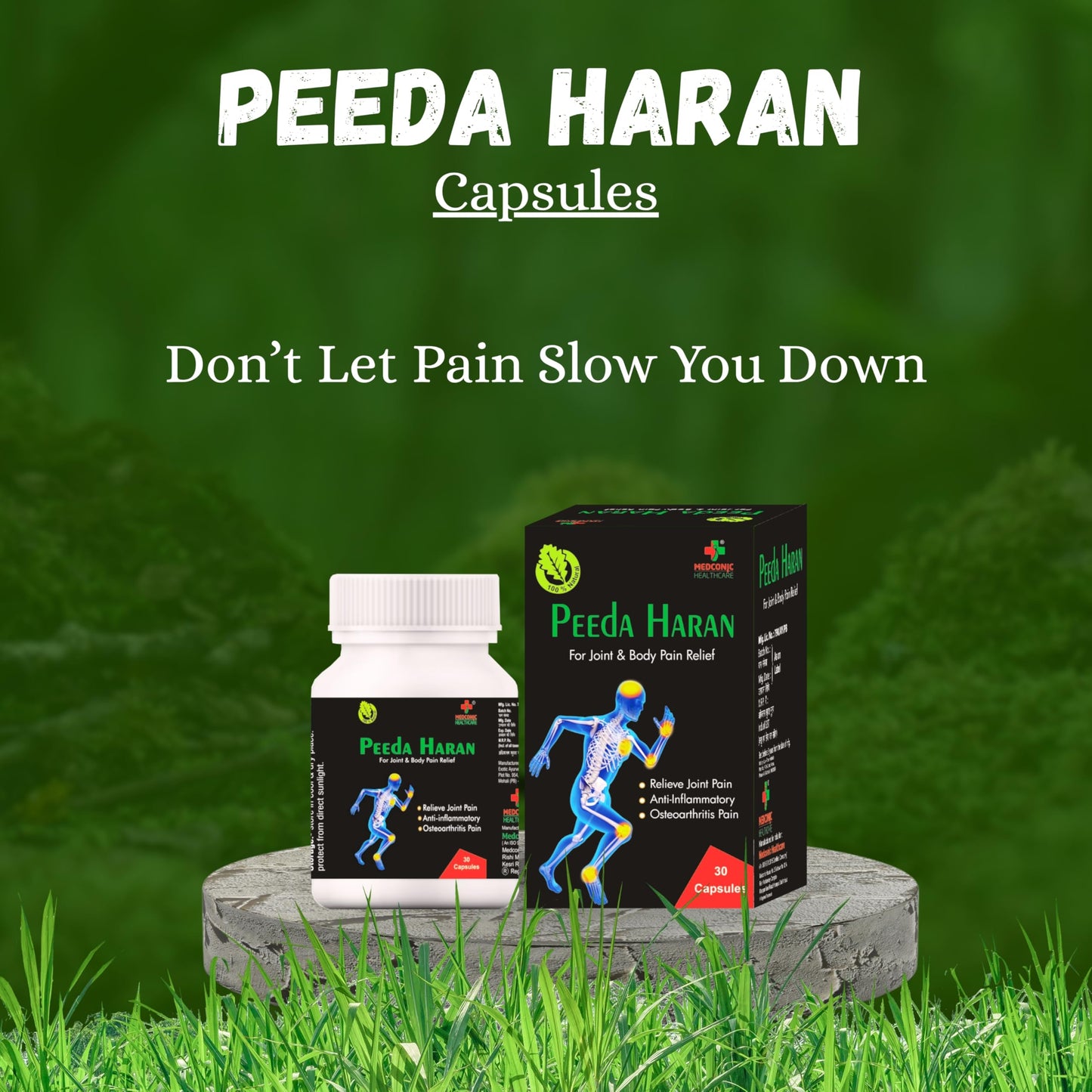 Medconic Healthcare Peeda Haran Capsules | Enriched with Ashwagandha, Shallaki, Shilajit & Herbal Extracts | Supports Joint & Muscle Pain Relief | 30 Capsules