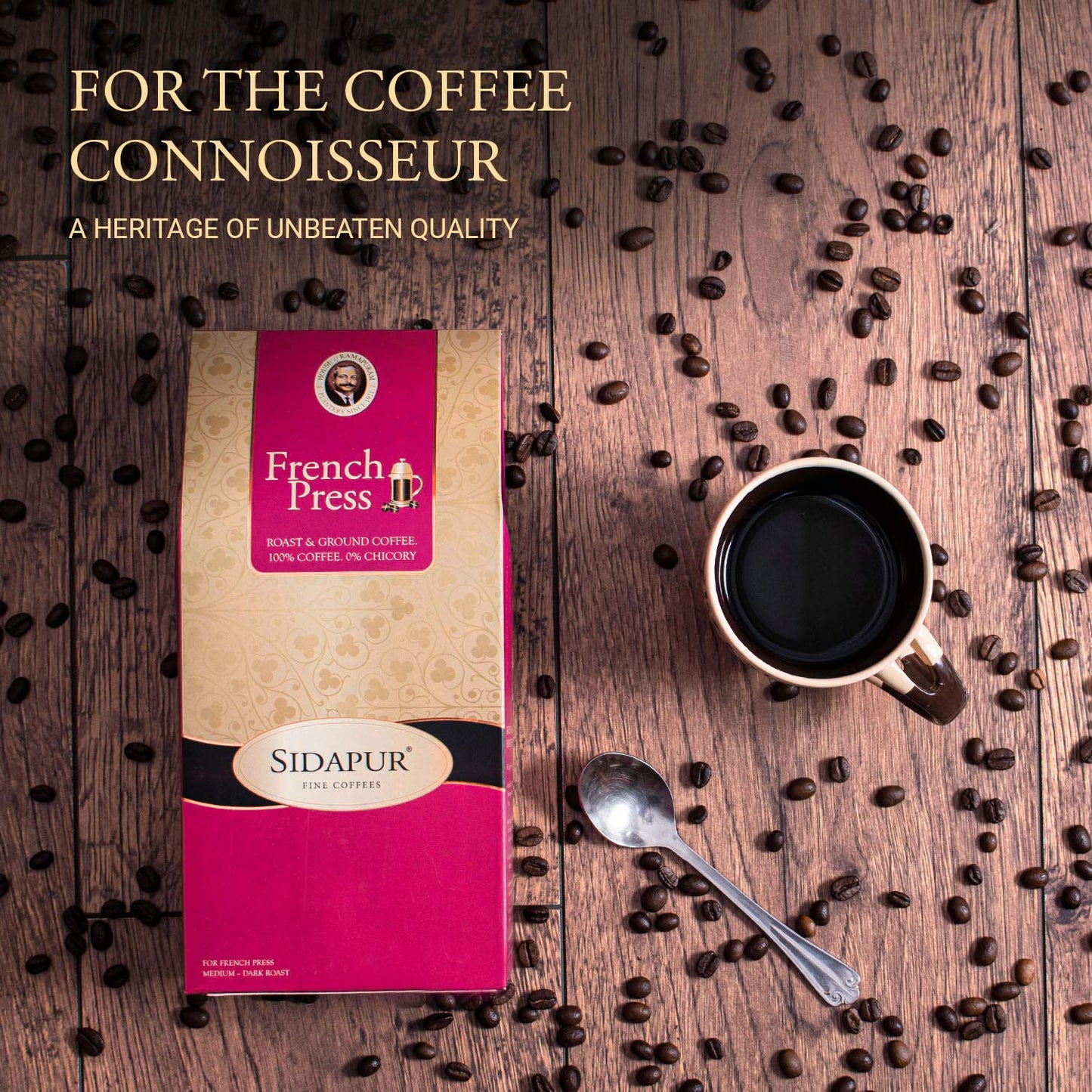 Sidapur-French Press Coffee Bag-Coarsely Ground-80% Arabica 20% Robusta-For French Press-500Gms