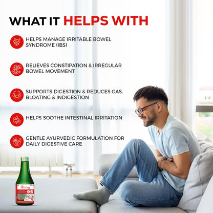 VRC Healthcare IBS Care Syrup 200ml | Ayurvedic Syrup for Constipation, Acidity and Gas Relief | Improve Digestive | Ayurvedic 10+ Herbs for Bowel Syndrome | Herbal Supplement for Men and Women