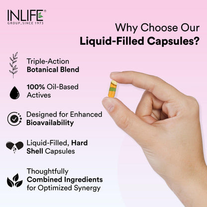 INLIFE Silymarin Oil Capsules 200 mg with Turmeric & Piperine | For Men & Women | 60 Vegetarian Capsules