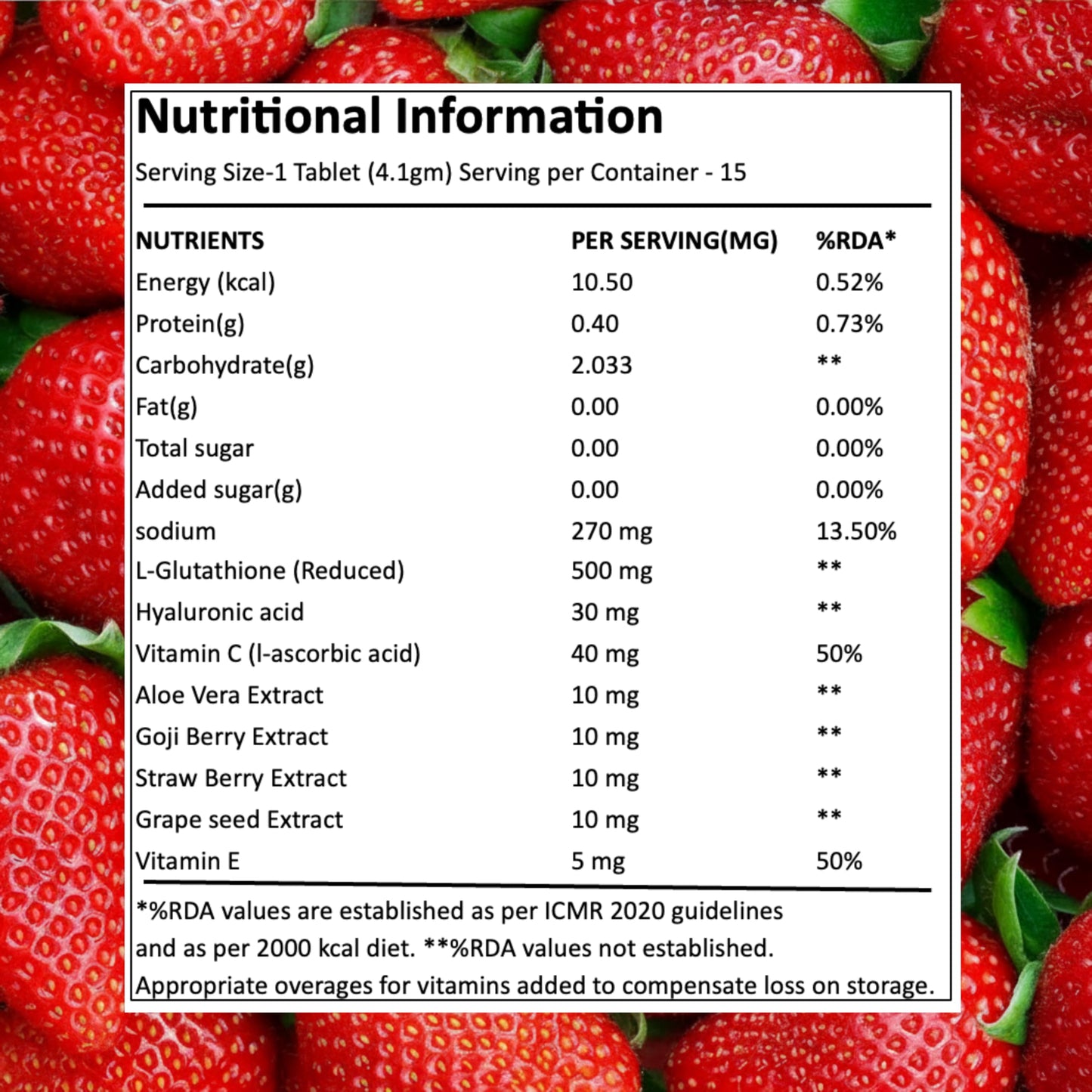 BLYZE Rizz Glow 3000 Glutathione Effervescent Tablets for Clear, Glowing and Youthful Skin – 500mg Glutathione with Hyaluronic Acid, No Sugar, No Maltodextrin – Pack of 1 (15 Tablets) Strawberry Flavor