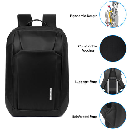 Artistix EdgePack Premium Business Backpack 28 L Office Laptop Bag with 15.6 Inch Laptop Compartment Anti Theft, Black