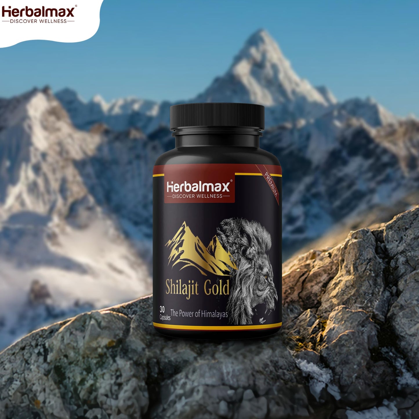 Herbalmax Himalayan Shilajit Gold 800 mg 30 Veg Capsules Pack of 3 – Original Shilajit Supplement for Endurance, Stamina, Strength, Energy & Immunity