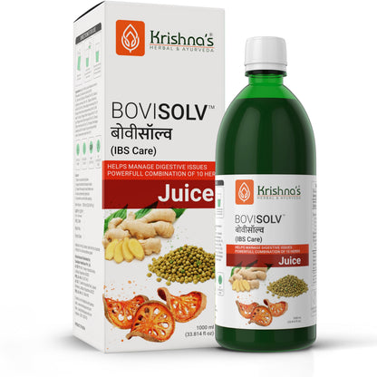 Krishna’s Bovisolv Juice 1000 ml | IBS-Friendly | Digestive Wellness Drink | Ayurvedic Liquid for Sensitive Gut Lifestyle