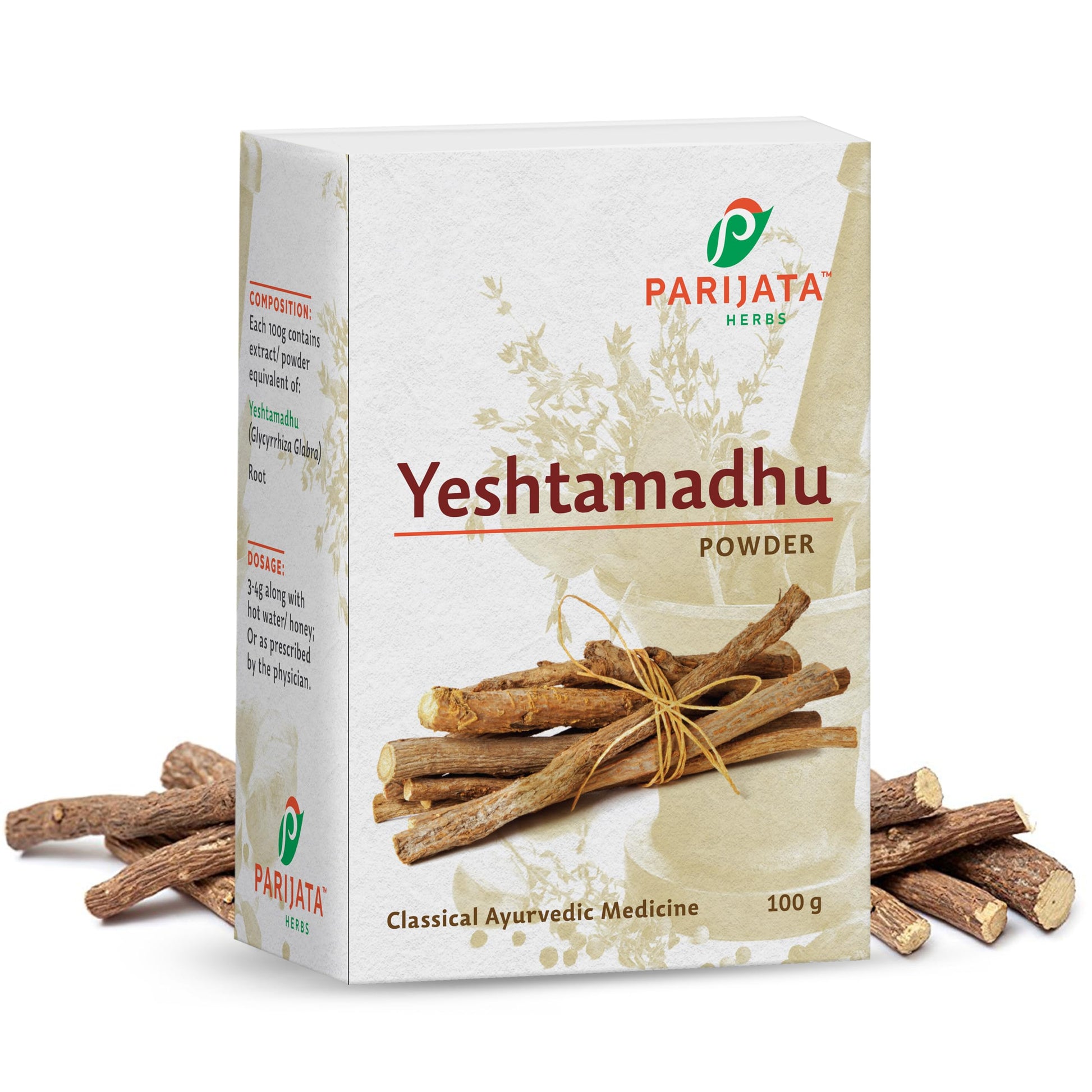 Parijata Herbs Yastimadhu/Licorice/Jestamadhu/Athimadura Powder - 100g "Classica