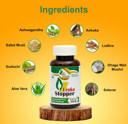 Siya Handmade Leuko Stopper | Herbal Remedy for Women’s White Discharge Problem | 100% Natural & Safe Leucorrhea Treatment | Ayurvedic Support for Reproductive Health