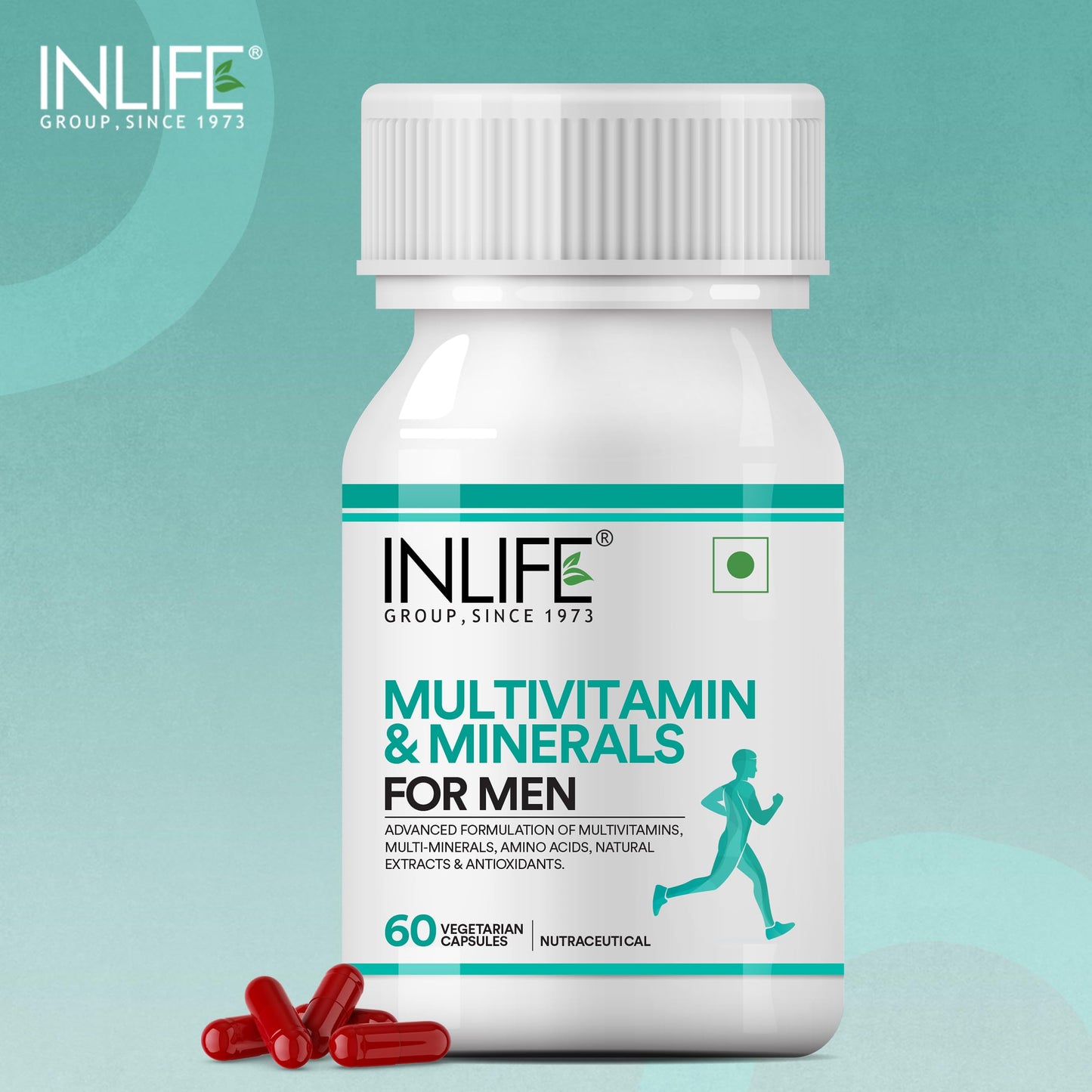 INLIFE Multivitamin for Men Supplement, Vitamins Minerals, 60 Veg Caps