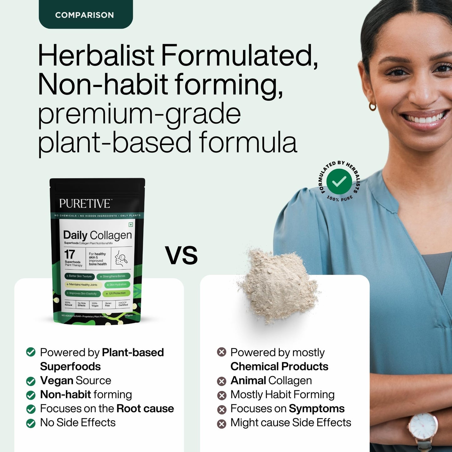 Puretive Daily Collagen Supplement | Plant Based Nutritional Mix | For- image 3