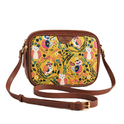 TEAL BY CHUMBAK Women's Sling Bag, Printed Canvas Crossbody Bag with PU Accents, Lightweight and Stylish Shoulder Bag with Zipper Closure for College, Office, Travel and Daily Use