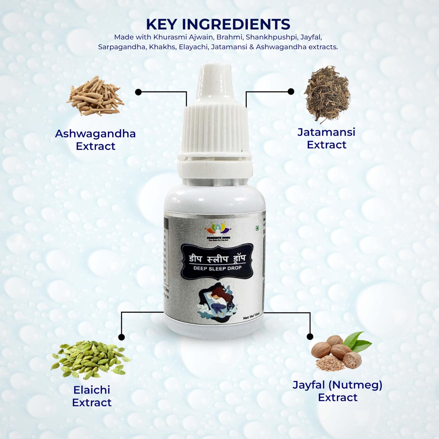 JINAMRITH HERBS Deep Sleep Herbal Drops 15 ml | Natural Nighttime Relaxation & Calm Support | With Jiphal, Sarpagandha & Jatamansi | Herbal Sleep Wellness Formula