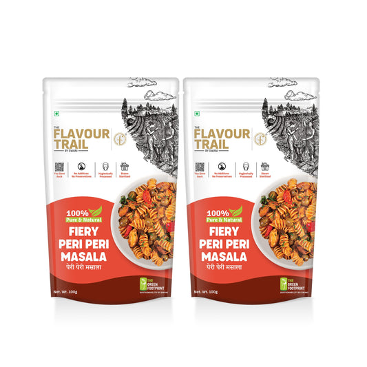 The Flavour Trail by Swani Fiery Peri Peri Masala/Piri Piri Masala/Multipurpose Seasoning - Pack Of 2, Organically Farmed | Hygienically Processed | Pesticide-Free "