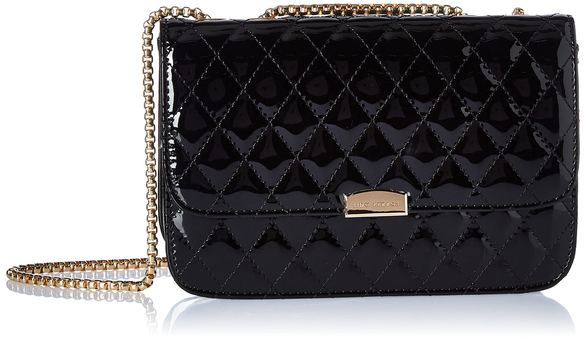 Lino Perros Women's White Faux Leather Handbag (BLACK)