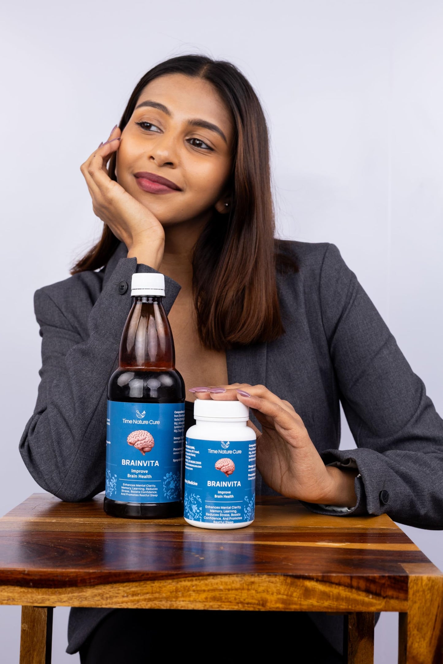 Time Nature Cure Brainvita Capsules | Ayurvedic Brain Health Care Capsules For Memory, Stress Relief & Sleep Support | 30 Capsules