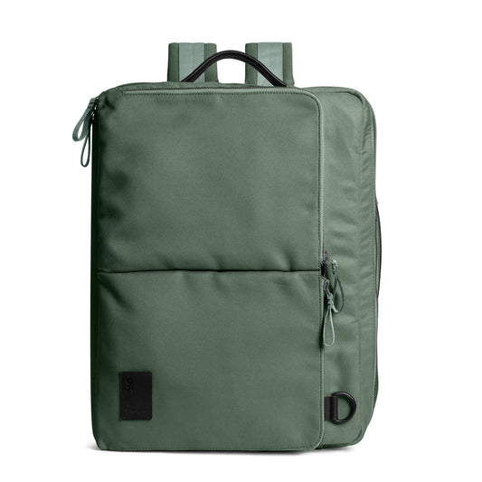 DailyObjects PET Kelp Meridian Convertible Briefpack (Backpack + Briefcase) (16L)| 100% Recycled | Fits any Laptop Upto 16 Inch | Lightweight Shoulder Backpack | Multiutility Bag with Trolley Sleeve