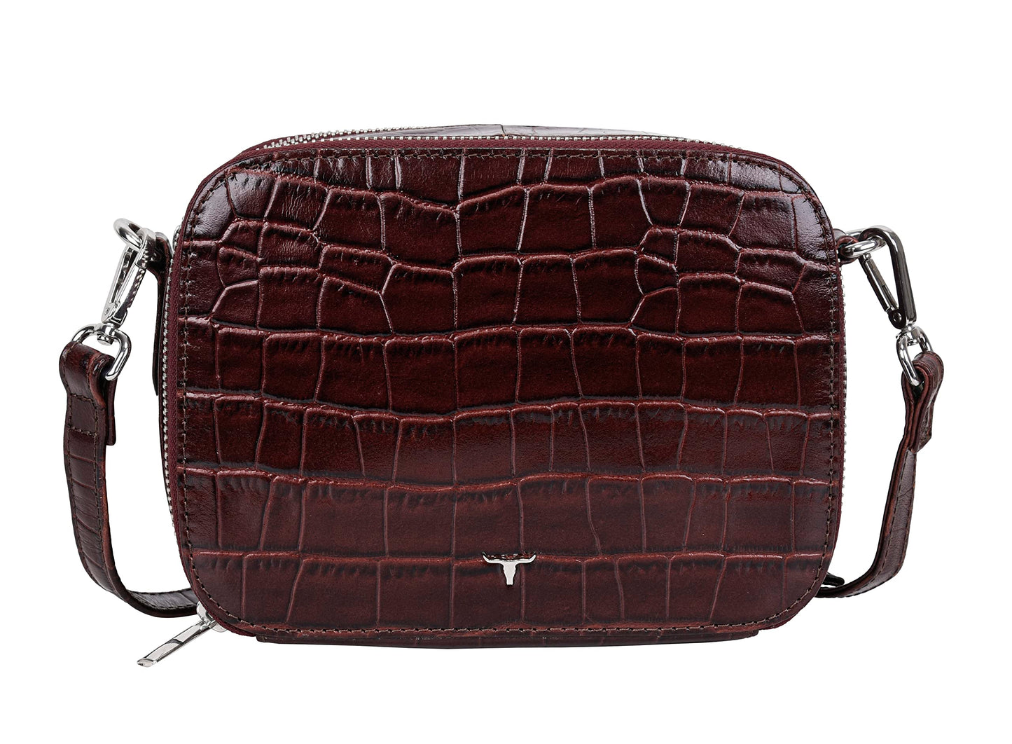 URBAN FOREST Emma Printed Brown Leather Sling Bag for Women
