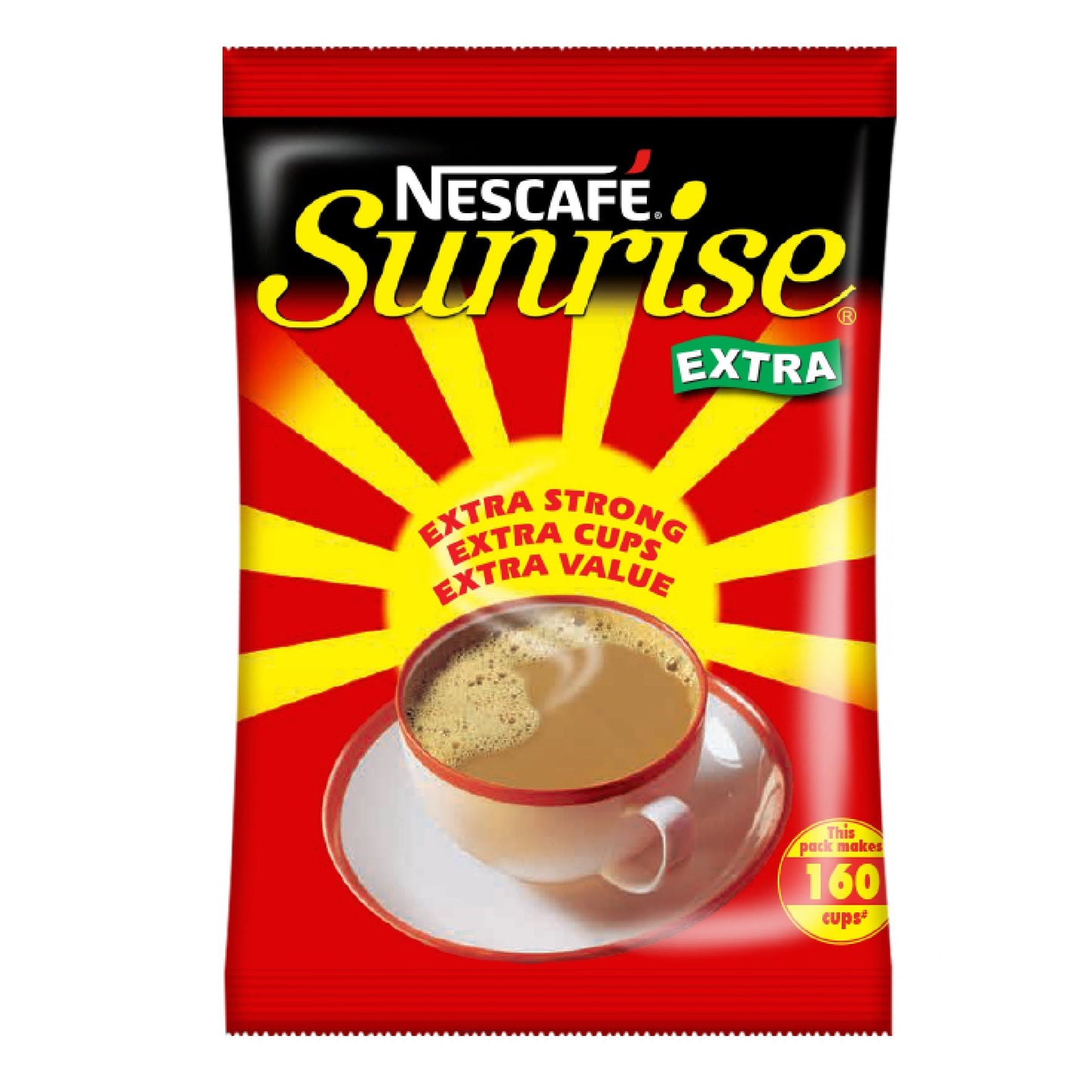 SUNRISE Extra Strong Instant Coffee Powder | Coffee-Chicory Mix | Rich Taste & Aroma for the perfect start to your day | 5x200g Pouch