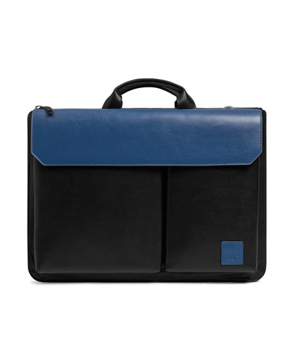 DailyObjects Leather Urban Tech Briefcase Bag (7L) | Laptop Messenger Bag with Sturdy Handle | Detachable Strap | Magnetic Closure & Trolley Sleeve | Compatible with 16" MacBook & 15.6" Laptops