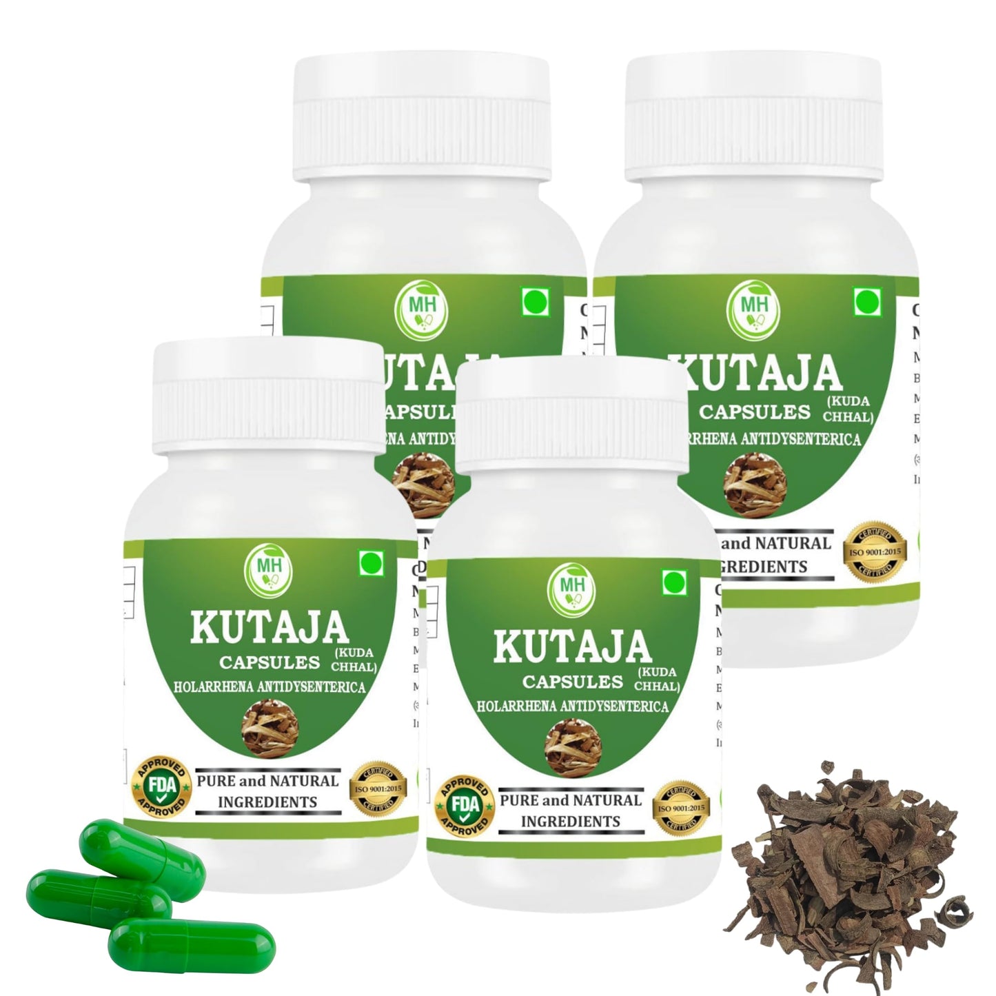 Morsan Healthcare KUTAJA Capsules – 60 Veg Capsules | Holarrhena Antidysenterica Extract | Natural Herbal Supplement | Ayurvedic Wellness Support | Pack of 4