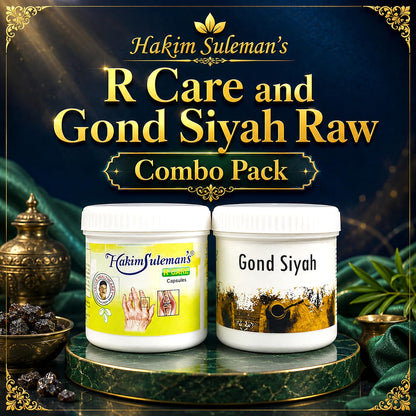 Hakim Suleman's R Care and Gond Siyah Raw Combo Pack | Daily Herbal Essentials | Convenient Wellness Duo