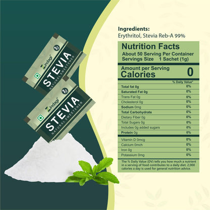 Zindagi Stevia Dry Leaves & Stevia Sachets | Stevia Sugar Free & Zero Clorie Sweetener | Stevia Combo Pack