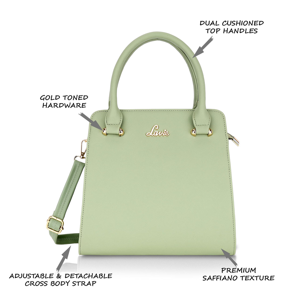 Lavie Women's Ushawu Satchel Bag | Satchel Handbag for Work | Ladies Purse | Stylish Shoulder Bag | Gift for Women | Rakhi Gift for Sister