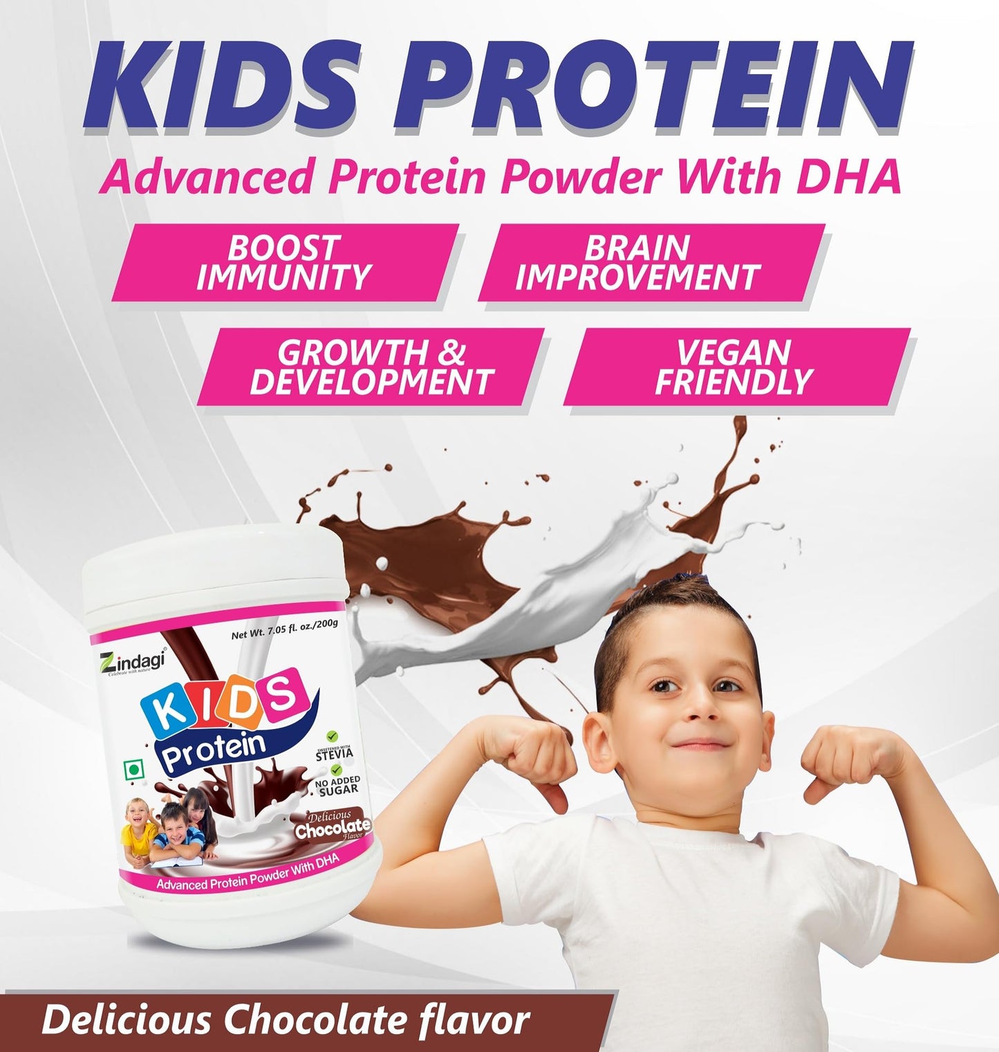 Zindagi Protein Powder For Kids - Champ Protein Powder - Sugar Free Nutritional Drink (200 Gm)