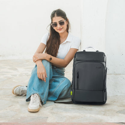 Timus Seattle Black Professional Laptop Backpack for Men & Women 24 L with 15.6 Inch Laptop Compartment | Water resistant with USB Port Anti-Theft Bag | Premium Polyester Fabric