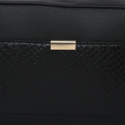 Accessorize London Women's Faux Leather Black Day Bag-Piper Camera Croc Sling Bag