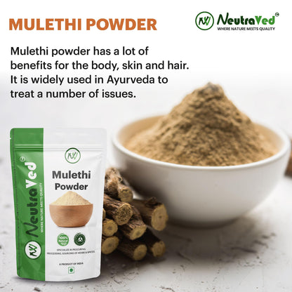 NeutraVed Mulethi Powder Organic for Pigmentation, Drinking & Eating –- image 4