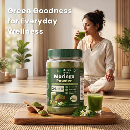MITHILA FOODS Moringa Powder 200g | Munga Greens, 100% Pure Moringa Leaf Powder | Nutrient-Dense Antioxidants, Vitamins & Minerals | Energy, Immunity & Daily Wellness | Authentic Taste of Jharkhand