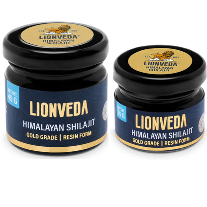 LIONVEDA 70 G,Original Himalayan Shilajit Resin(Certified Gold Grade) For Men,Gym,Stamina,Energy & Improved Health|100% Pure Shilajit Liquid (25 G + 45 G = 70 Gm)