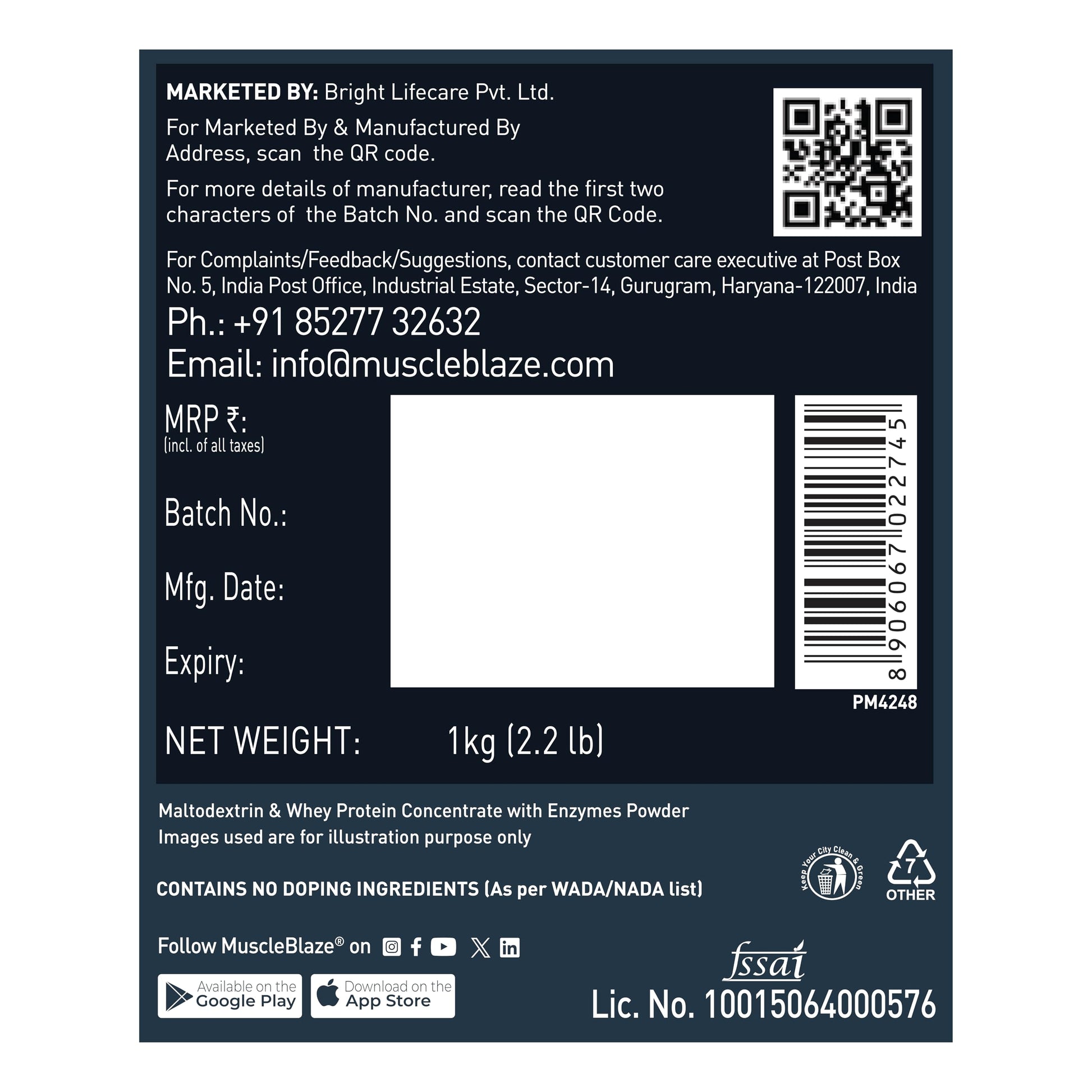 MuscleBlaze Weight Gainer with Added Digezyme (Chocolate, 1kg / 2.2lbs,- image 3