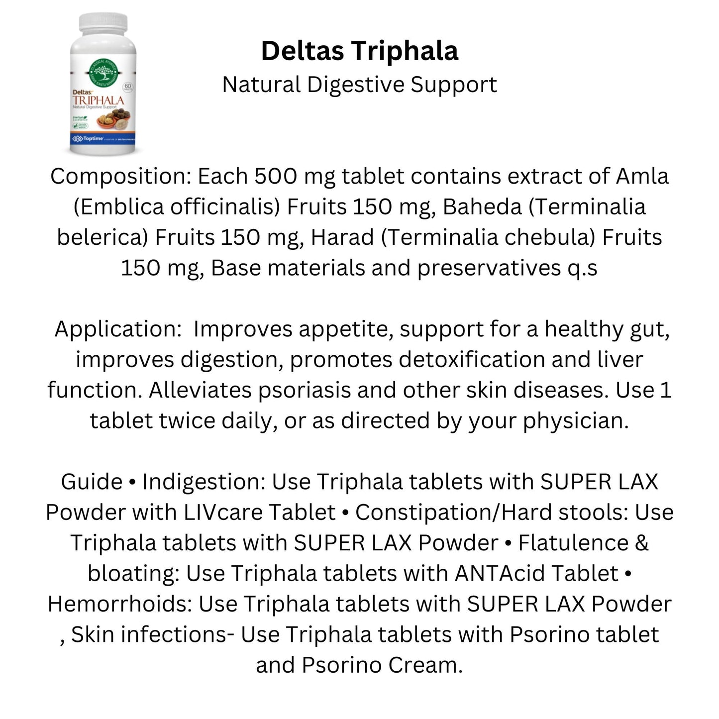 Deltas Triphala Herbal Supplement: Digestive Wellness & Holistic Health