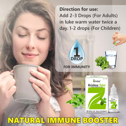 Zindagi Krishna Tulsi Liquid Extract | Natural Antioxidants Very Helpful In Cough Cold | Herbal Tulsi Drops | 60ML
