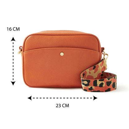 Accessorize London Women's Orange Camera Sling Bag| sling bag for woman latest |crossbody bag for women stylish |Shoulder/Crossbody Bag for Women with Adjustable Sling Srap