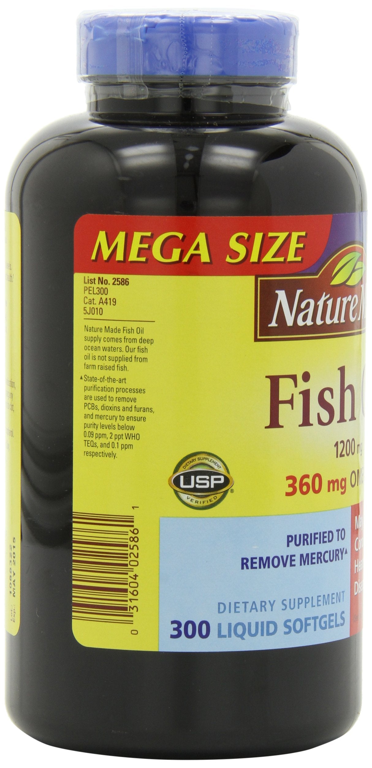 Nature Made Fish Oil Omega-3 1200mg, 300 Softgels