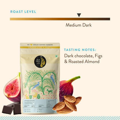 Blue Tokai Coffee Roasters Attikan Estate - Medium Dark Roast Pouch| Aeropress Grind 1Kg | Intense Flavour | 100% Arabica Beans | Specialty Coffee | Freshly Roasted Ground Coffee