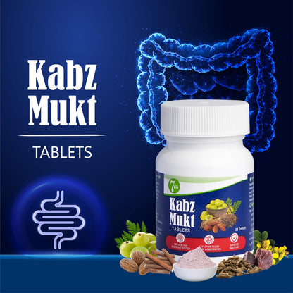 Kabz Mukt 30 Tablets - Ayurvedic Constipation Relief | Supports Digestive Health | Clears Colon | Regulates Digestion | Addresses Low Fiber Diet & Sedentary Lifestyle-Pack of 1