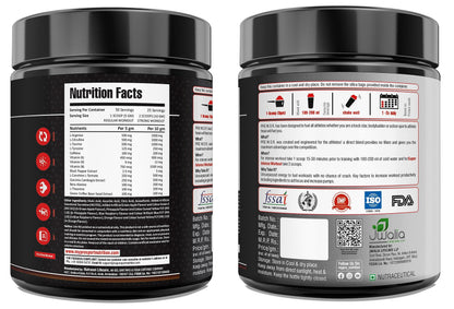 Mypro Sport Nutrition Pre-Workout Powder-50-Servings-250 Gm -Increase Energy & Stamina-Intense Strength-Recover Faster-Energy Booster-Sharp Focus-Powerful Pumps-For Men&Women (Juicy Orange)