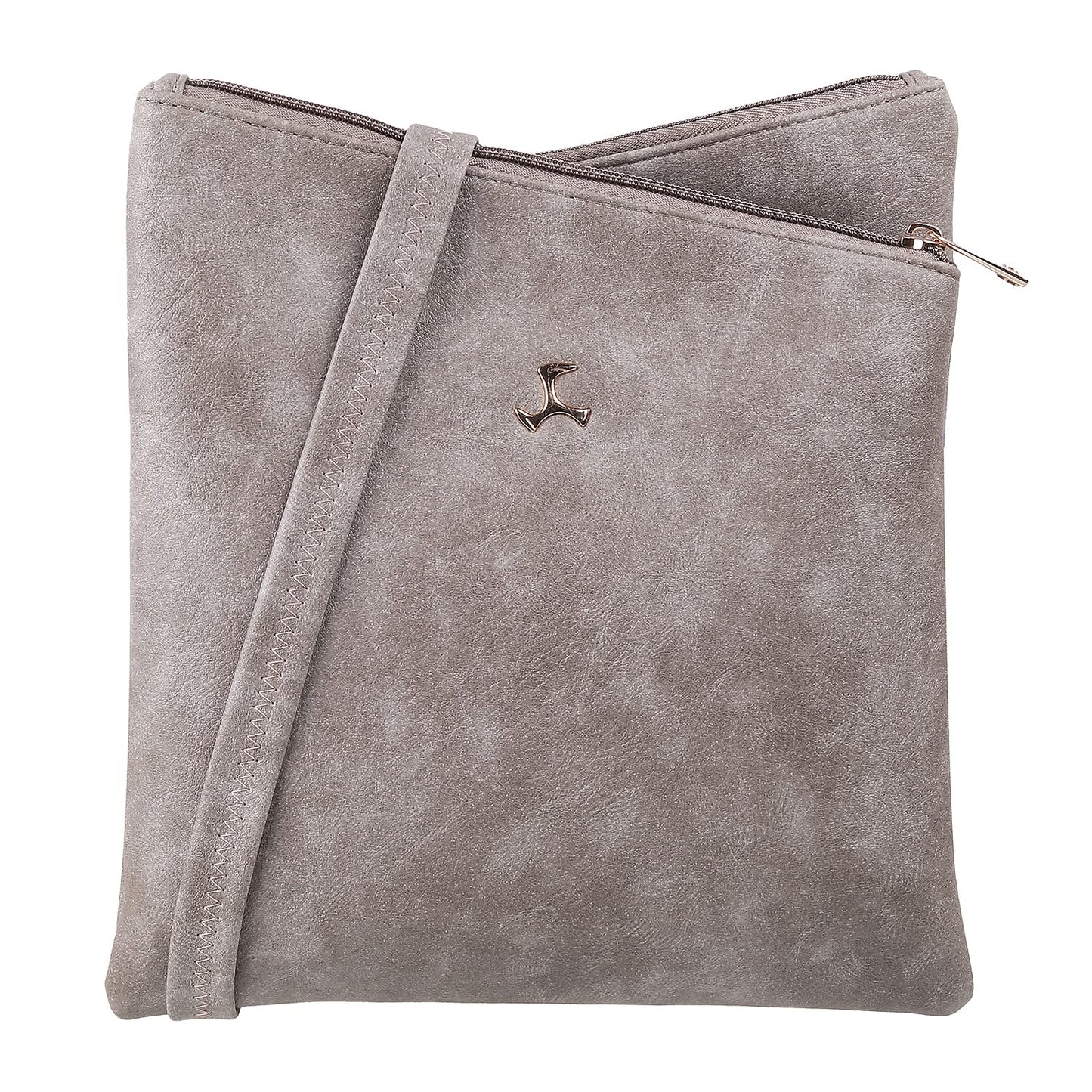 Mochi Women Grey Zip Top Sling Bag (66-7211)