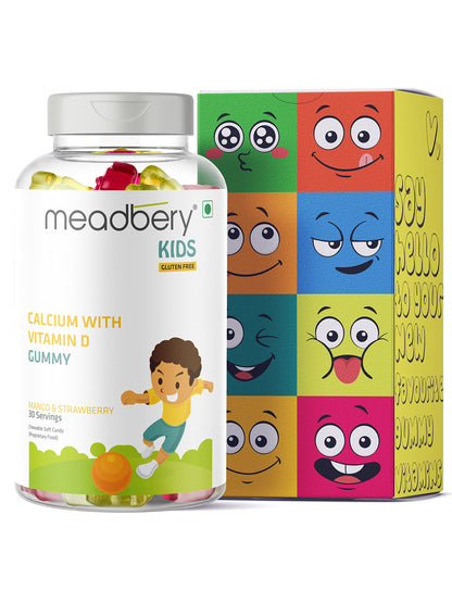 Meadbery Calcium Vitamin D Gummies For Kids For Stronger Bones And Teeth In Chil