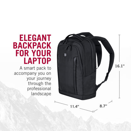 Victorinox Swiss Designed Altmont Professional Compact Laptop Backpack, Black, One Size, 16 IN (602151)