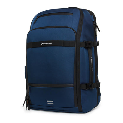 Nasher Miles Manhattan Premium Reversed Polyester Laptop Backpack 40L Ideal for College, School, Office, Travel, Overnighter | Men, Women, Boys, Girls (Navy Blue)